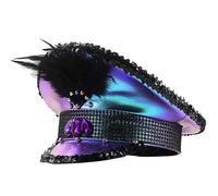 Songelt Chapeau tendance pour bal de fin d'année, fête adulte avec paillettes/strass pour carnaval, enterrement de vie de jeune fille, fête pour femme, chapeaux de capitaine colorés pour femmes
