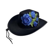 Songelt Chapeau western tendance pour adulte - Chapeau de jour de la mort - Accessoire tendance pour enterrement de vie de jeune fille