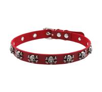 Songelt Collier style punk tête de mort avec chaîne réglable en cuir synthétique pour homme et femme - Accessoire streetwear tendance alternatif, taille unique, Comme décrit, Comme décrit.