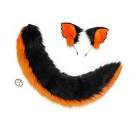 Songelt Costume de cosplay pour oreilles et queue de loup, fausse pince à cheveux, coiffe d'Halloween, fête d'anniversaire en peluche, costumes de cosplay pour femmes, costumes d'anime coquins