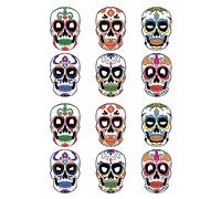 Songelt Crâne en papier Jour des morts Halloween Mascarade Party pour Halloween Cosplay Mexicains Party Costumes Dress Up