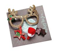 Songelt Décorations de cheveux de Noël - Ensemble de 4 accessoires de Noël - Monture de lunettes de soleil