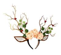 Songelt Diadème d'Halloween gothique pour cheveux Jour des morts Serre-tête Halloween Fleur Serre-tête Costume Rose Fleur Couronne