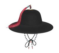 Songelt Élégant chapeau historique unique du patrimoine chinois ancien grand rond pour reconstitutions historiques et fêtes à thème élégant