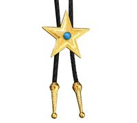 Songelt Élégant collier bolos en cuir synthétique réglable pratique pour homme et femme tenue décontractée ou bal de fin d'année, chaîne à cravate bolo, Cinq coins, taille unique