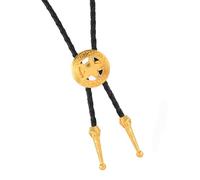 Songelt Élégant collier bolos en cuir synthétique réglable pratique pour homme et femme tenue décontractée ou bal de fin d'année, chaîne à cravate bolo, Cinq coins arrondis, taille unique