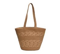 Songelt Élégant sac en paille pour femme avec grand espace de rangement, sac à main seau à main, sac à main pour usage quotidien, essentiel pour la plage, kaki, One Size