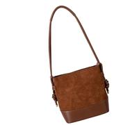 Songelt Élégant sac seau spacieux PU et daim sac à main tendance soirée décontracté sous les bras sac à main pour les trajets quotidiens PU garniture daim seau, café, One Size