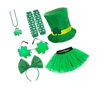 Songelt Ensemble de costume de fête pour le jour du festival, tenue de festival, ensemble à thème vert pour une fête agréable en tissu