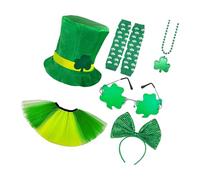 Songelt Ensemble de costume de fête pour le jour du festival, tenue de festival, ensemble à thème vert pour une fête agréable en tissu