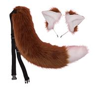 Songelt Ensemble de déguisement en fourrure pour oreilles et queue - Accessoire long pour Halloween - Décoration de fête d'Halloween