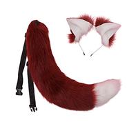Songelt Ensemble de déguisement en fourrure pour oreilles et queue - Accessoire long pour Halloween - Décoration de fête d'Halloween