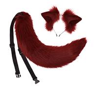 Songelt Ensemble de déguisement en fourrure pour oreilles et queue - Accessoire long pour Halloween - Décoration de fête d'Halloween