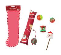 Songelt Ensemble de jouets de Noël adaptés aux animaux de compagnie, chats résistants aux morsures pour des moments de jeu interactifs avec Noël amical