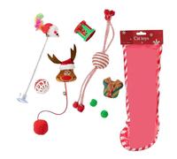 Songelt Ensemble de jouets de Noël adaptés aux animaux de compagnie, chats résistants aux morsures pour des moments de jeu interactifs avec Noël amical