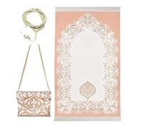 Songelt Ensemble de tapis de prière musulmane avec sac et perles - Tapis de prière pour mariage musulman avec sac et perles