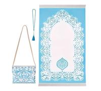 Songelt Ensemble de tapis de prière musulmane avec sac et perles - Tapis de prière pour mariage musulman avec sac et perles