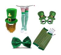 Songelt Ensemble de tenue de fête pour adultes - Collier à thème vert - Accessoire de fête pour adultes - Costume de Patrick