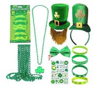 Songelt Ensemble de tenue de fête pour adultes - Collier à thème vert - Accessoire de fête pour adultes - Costume de Patrick