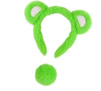Songelt Ensemble oreilles et queue de petit ours avec petites oreilles et bandeau, queue d'animal - Accessoires de déguisement pour Halloween, cosplay