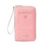Songelt Étui portefeuille de voyage en cuir synthétique pour cartes de visite, cartes d'embarquement, passeport, portefeuille à fermeture éclair, E, Taille unique, Beauté de masse