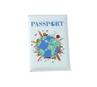 Songelt Étui portefeuille de voyage pour passeport - Accessoires de voyage - Impression en couleur - Couverture de passeport pour cartes de crédit - Couverture de passeport en cuir synthétique