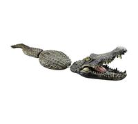 Songelt Figurine artificielle de natation Caïman avec queue mobile pour bassin de piscine, leurres d'alligators flottants pour oies effrayées, oiseaux aquatiques, illusion de piscine