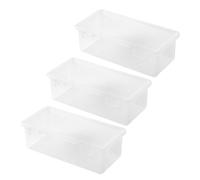 Songelt Grande trousse empilable 2/3 pièces, résistante à l'eau, boîte à stylos transparente, grande capacité, organiseurs de marqueurs de couleur, boîte empilable pour économiser de l'espace, Lot de