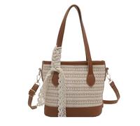 Songelt Joli sac à bandoulière pour femme - Sac de plage en paille - Sac à main tendance - Grande capacité - Seau en paille - Joli sac à bandoulière pour la plage pour tous les jours, marron, One Size