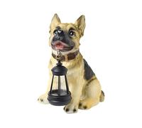 Songelt Lampe solaire d'extérieur en forme de statue de chien avec LED pour pendaison de crémaillère, cadeau d'anniversaire pour femme, maman, décoration de jardin en résine