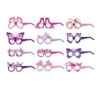 Songelt Lot de 12 cadres de lunettes en papier colorés en forme de papillon pour enfants, adultes, mariage, anniversaire, Noël, fête, bal masqué