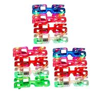 Songelt Lot de 12 paires de lunettes LED pour le réveillon du Nouvel An, fête de famille, accessoires de fête, décoration de chambre, couleur aléatoire