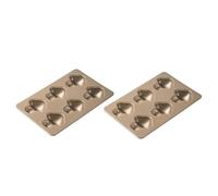 Songelt Lot de 2 moules à dessert en acier au carbone anti-adhésif pour pâtisseries et chocolats à 6 cavités