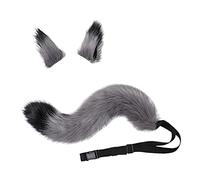 Songelt Lot de 3 accessoires de cosplay en peluche avec oreilles de renard, queue de loup, accessoire de cosplay gothique pour prise de photo