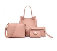 Songelt Lot de 4 sacs à main en cuir pour femme, sac à bandoulière, sac fourre-tout, porte-cartes, sacoche avec poignée sur le dessus, D, One Size