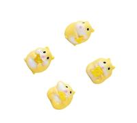Songelt Lot de 4 statues d'animaux jaunes pour petit hamster - Figurines de hamster - Décorations de pelouse ou de cour - Accessoires photographiques - Décorations de jardin d'extérieur