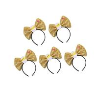 Songelt Lot de 5 bandeaux à paillettes avec gros nœuds, légers et confortables à porter pour adultes et enfants, Noël, fête d'anniversaire