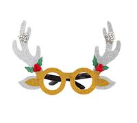 Songelt Lunettes de costume de Noël en bois de cerf avec cadre photo
