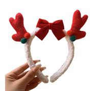 Songelt MerryChristmas Serre-tête en peluche avec nœud en forme de bois de cerf Accessoires pour cheveux de vacances Accessoires de fête sur le thème de Noël Accessoire de fête de Noël