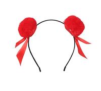 Songelt Necha Buns Bandeau amusant et élégant avec pompons en fourrure avec nœud pour adultes et enfants Accessoires de fête Nezha