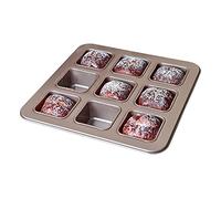 Songelt Plat de cuisson carré anti-adhésif pour 9 brownies - Marron