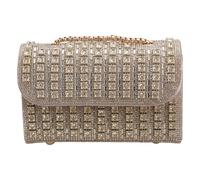Songelt Pochette de soirée pour femme avec strass - Sac à main à chaîne - Sac à bandoulière tendance - Cadeau sous les bras - Chaîne à bandoulière, doré, One Size