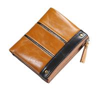 Songelt Portefeuille à deux volets en cuir pour homme avec poche pour pièces de monnaie et fenêtre d'identité, porte-cartes de visite vintage pour homme, marron clair, Beauté de masse