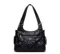 Songelt Sac à bandoulière clouté punk pour femme, sac à main de bureau, sac à main rétro en cuir PU, sac à main sous les aisselles, sacoche multi-poches, sacs de voyage, Noir , One Size