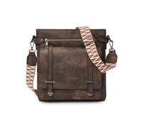 Songelt Sac à bandoulière élégant pour femme, sac à bandoulière tendance, seau en cuir PU, grande capacité, sac à bandoulière pour femme, grande capacité, seau tendance, Café bicolore, One Size
