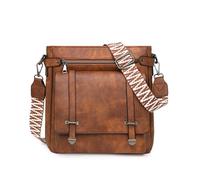 Songelt Sac à bandoulière élégant pour femme, sac à bandoulière tendance, seau en cuir PU, grande capacité, sac à bandoulière pour femme, grande capacité, seau tendance, Marron bicolore, One Size