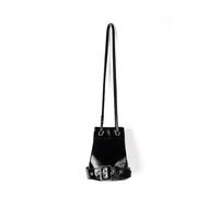 Songelt Sac à bandoulière élégant pour un usage quotidien, intérieur spacieux, ouverture avec cordon de serrage, sac à bandoulière pratique pour femmes et filles à la mode, Noir , One Size