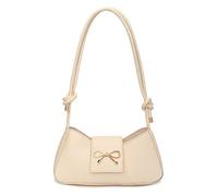 Songelt Sac à bandoulière pour femme avec nœud papillon - Sac à bandoulière tendance en cuir élégant avec nœud - Cadeau - Pochette avec fermeture éclair, beige, One Size