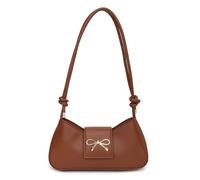 Songelt Sac à bandoulière pour femme avec nœud papillon - Sac à bandoulière tendance en cuir élégant avec nœud - Cadeau - Pochette avec fermeture éclair, marron, One Size