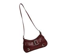 Songelt Sac à bandoulière pour femme - Pochette de soirée - Sac à main en cuir synthétique - Avec fermeture éclair - Sac à main simple, Rouge, One Size